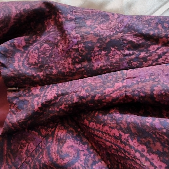 Land's End Dress 16 V Neck Sleeveless Knee Length Midi Purple Paisley A-Line - Picture 13 of 16